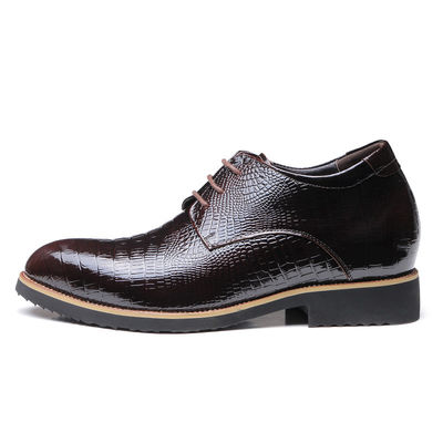 Stealth Increase 6cm Scarpe da uomo in ascensore di pelle vera nero pizzo scarpe da vestire