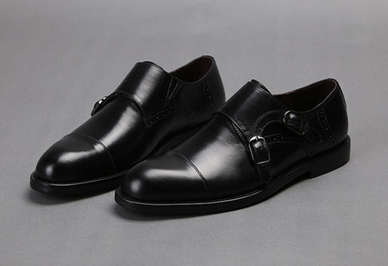 Scarpe da uomo con la corda, scarpe da cuoio Goodyear con la fibbia.