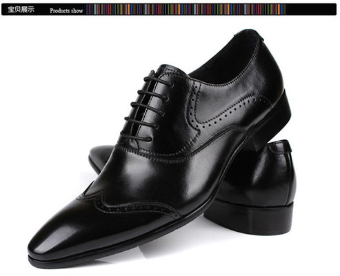 Calzature da ufficio in pelle nera, impermeabile, punta a punta, uomo, calzature di pelle fatte a mano.