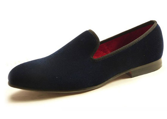 Uomini d'affari di velluto Scarpe da fumo ricamate Uomini rossi di casa di pavimento