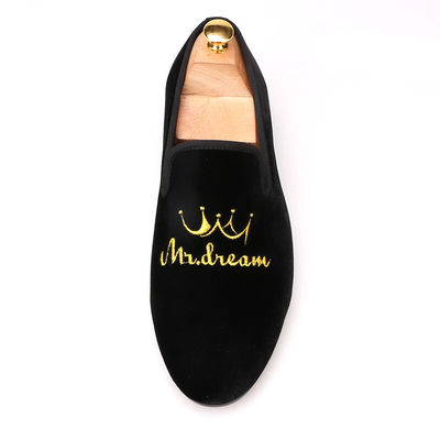 Red Bottom Mens Velvet Loafers Rubber Outsole Colore personalizzato per gli affari