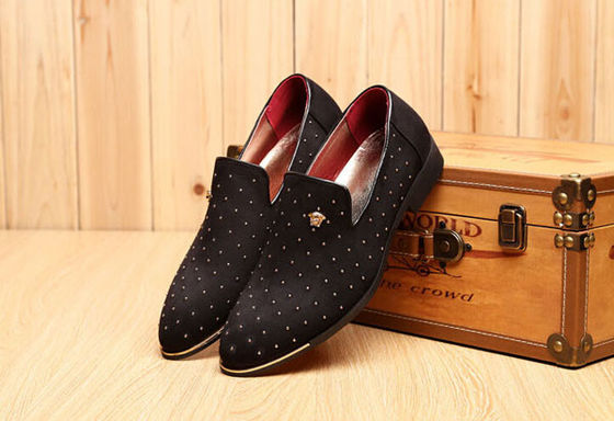 Slip On Men' s Casual Scarpe Blu / Nero Custom Con Rivets Metallici