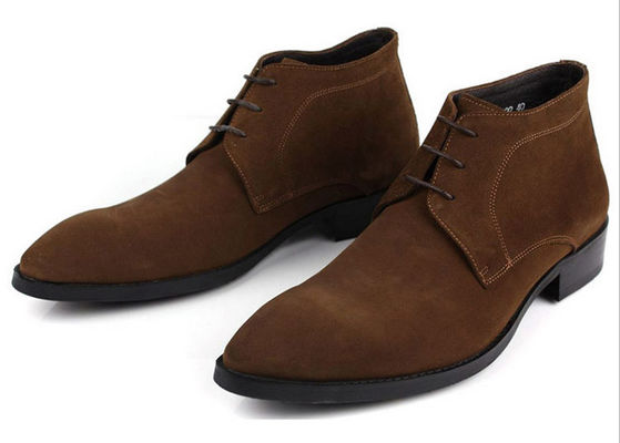 ODM Uomo Chelsea Suede Boots, Nero / Marrone Uomo Lace Up Calzature Casual
