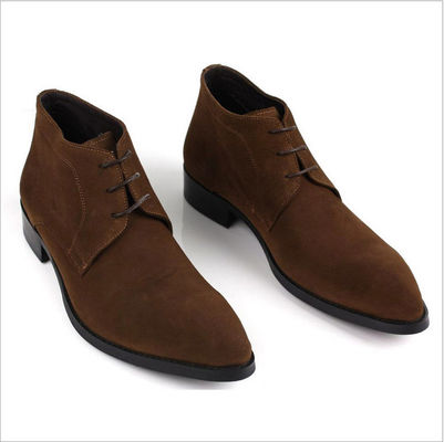 ODM Uomo Chelsea Suede Boots, Nero / Marrone Uomo Lace Up Calzature Casual