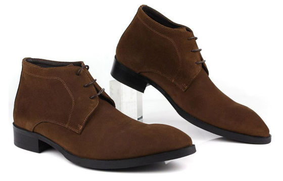 ODM Uomo Chelsea Suede Boots, Nero / Marrone Uomo Lace Up Calzature Casual