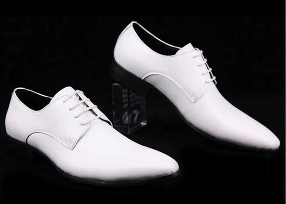 Scarpe da sposa da uomo in pelle bianca Confortevoli / traspiranti / calde con pelle di vitello