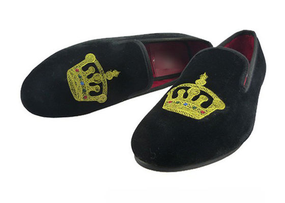 Motif Uomo Summer Loafers, Slip On Crown Brodery Uomo Velvet Slippers