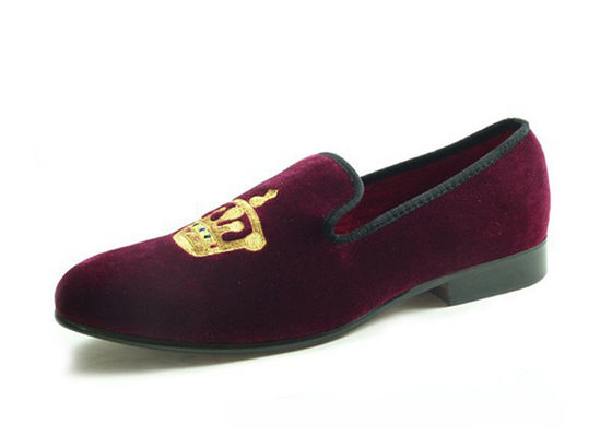 Motif Uomo Summer Loafers, Slip On Crown Brodery Uomo Velvet Slippers