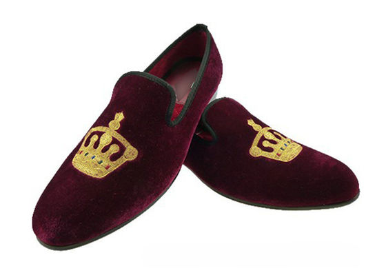 Motif Uomo Summer Loafers, Slip On Crown Brodery Uomo Velvet Slippers
