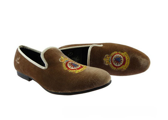 Giallo Reale Giallo Uomo Loafers di pelle, Reale ricamato Uomo Loafers Casual