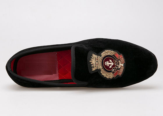 Logos Loafers di velluto ricamati stile reale pantofole di velluto di lusso per uomini