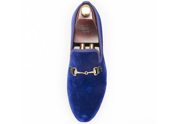 Motif Blu Abito di velluto maschile Scarpe da sole, Borgoña Loafers Maschile Scarpe da sole