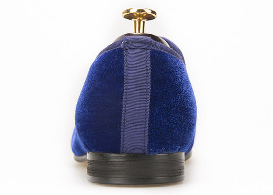 Motif Blu Abito di velluto maschile Scarpe da sole, Borgoña Loafers Maschile Scarpe da sole