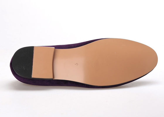 Scarpe da sole di velluto viola artigianale per uomini