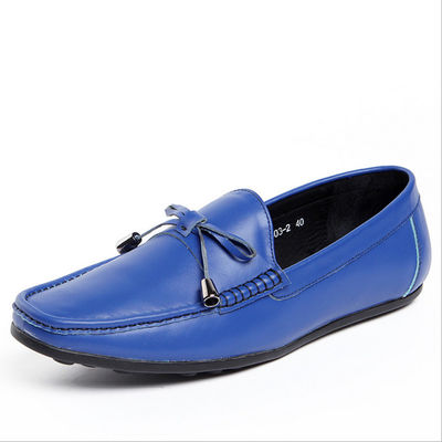Casual Mens Loafers di pelle Anti Sliding Moccasins Bow Tie Scarpe piatte