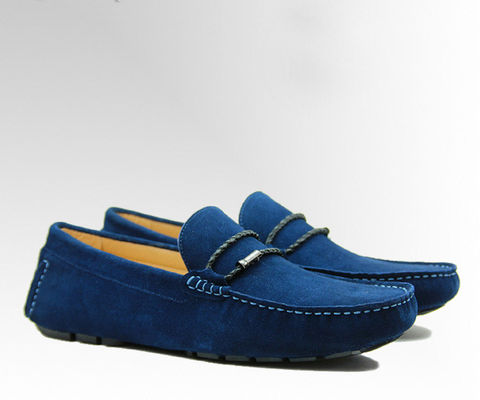 Legatevi le cravatte Casual Mens Blue Suede Loafers Genuine Leather Handmade Suede Shoes
