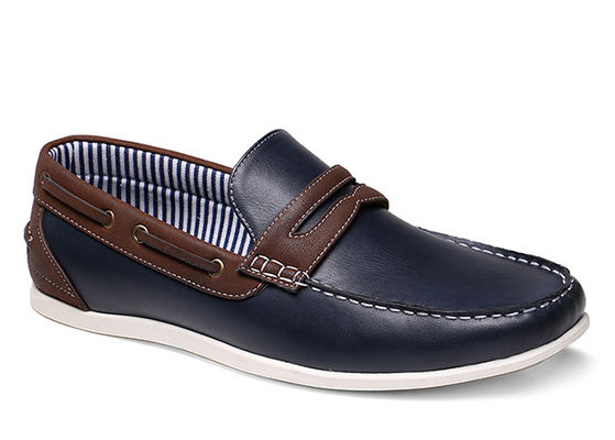 Flat Classic Mens Slip On Leather Scarpe da ginnastica Twill Lining Black Casual Loafers