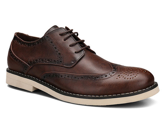 Logo Stampato Uomo Scarpe Derby in pelle nera Custom Scarpe artigianali marroni Casual