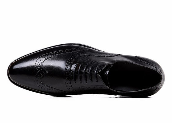 Giubbotti in pelle nera Goodyear Uomo, calzature da uomo intagliate artigianali, scarpe da lavoro.