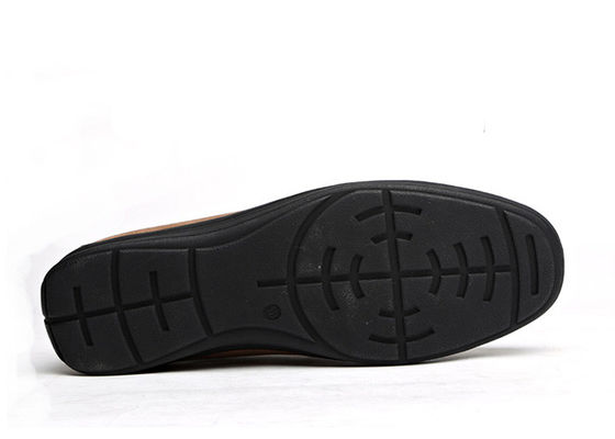 Calzature in pelle da uomo traspiranti da estate Calzature in pelle da uomo marroni rotonde per piedi da uomo Moccasins in camicia