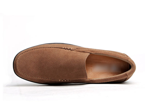Calzature in pelle da uomo traspiranti da estate Calzature in pelle da uomo marroni rotonde per piedi da uomo Moccasins in camicia