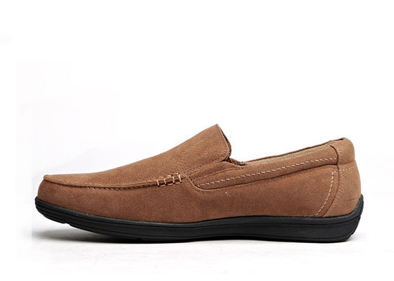 Calzature in pelle da uomo traspiranti da estate Calzature in pelle da uomo marroni rotonde per piedi da uomo Moccasins in camicia