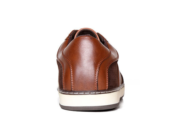 Scarpe da ginnastica da uomo classiche marroni, scarpe da uomo in pelle originale.
