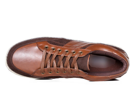 Scarpe da ginnastica da uomo classiche marroni, scarpe da uomo in pelle originale.