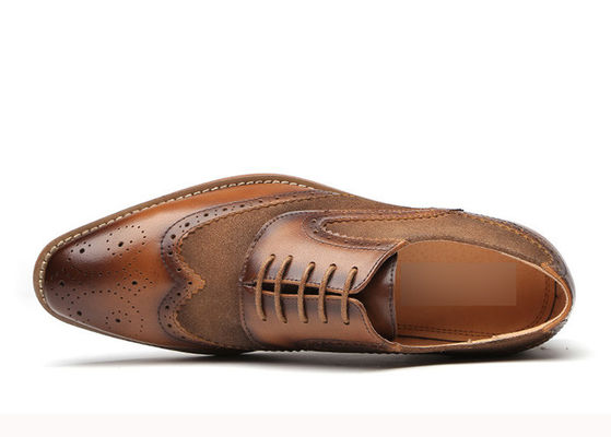 Scarpe da spalla a punta maschile nero / marrone Scarpe da spalla Oxford Scarpe da sposa
