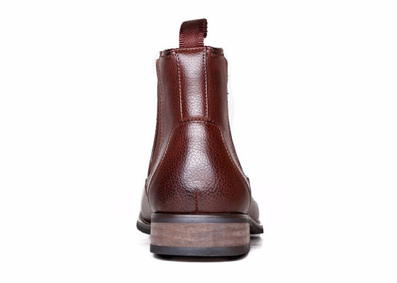 Martin Stivali da caviglia uomo Round Toe Custom Stivali di pelle vera marrone