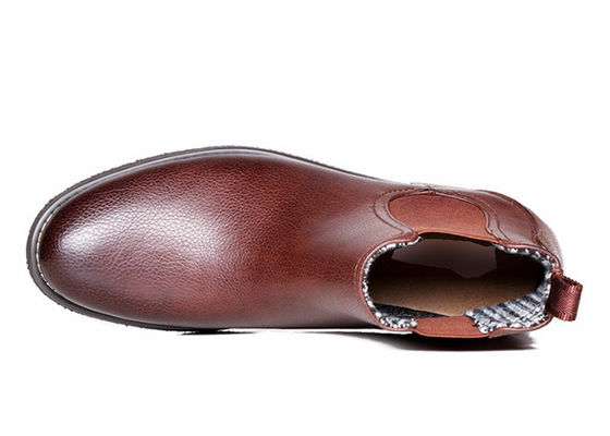 Martin Stivali da caviglia uomo Round Toe Custom Stivali di pelle vera marrone