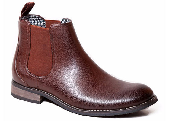 Martin Stivali da caviglia uomo Round Toe Custom Stivali di pelle vera marrone
