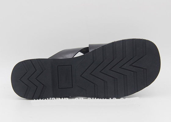 Moda Uomo Scarpe di pelle Flip Flops Nero Uomo Sandali di pelle estivi