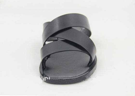 Moda Uomo Scarpe di pelle Flip Flops Nero Uomo Sandali di pelle estivi