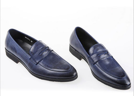 Calzature di lusso da uomo in pelle casual Oxford Mens Blue Brogue Calzature per festa / matrimonio