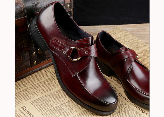 Calzature da uomo in pelle a grana piena per abiti personalizzati Scarpe da lavoro da monaco a cinghia marrone