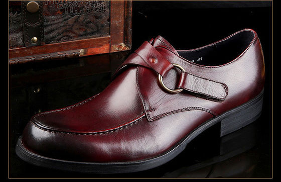 Calzature da uomo in pelle a grana piena per abiti personalizzati Scarpe da lavoro da monaco a cinghia marrone