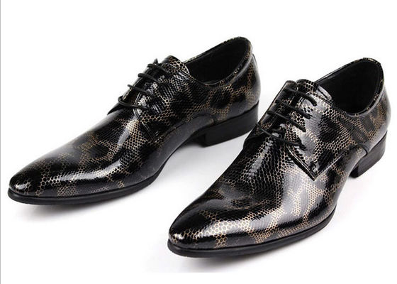 Stile Crocodile Uomo Scarpe Nero Brogue, Moda Club Notturno Scarpe Veritiere di Pelle di Serpente