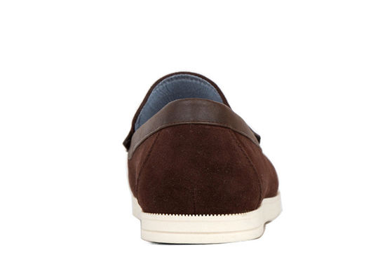 Calzature da uomo durevoli Tassels Flat Loafer Mens Scarpe da guida in pelle marrone