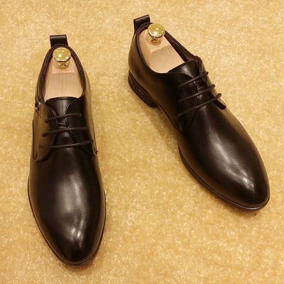 Scarpe da uomo in pelle italiana per matrimoni, scarpe da festa nere con lacci.