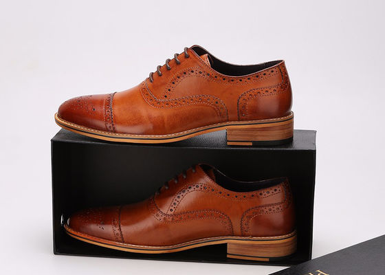 Calzature da uomo in stile inglese realizzate a mano in cuoio vero Oxford Brogues Calzature formali