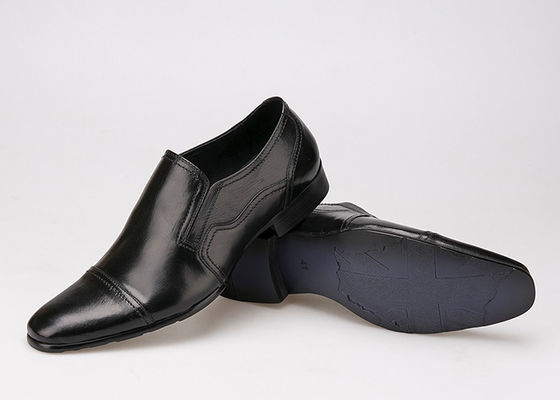 Affari formali abito da sposa da uomo scarpe resistenti all'usura di pelle nera piatta scivolo sulle scarpe