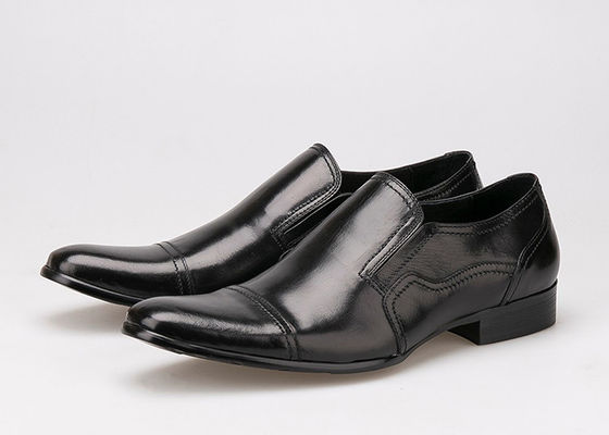 Affari formali abito da sposa da uomo scarpe resistenti all'usura di pelle nera piatta scivolo sulle scarpe