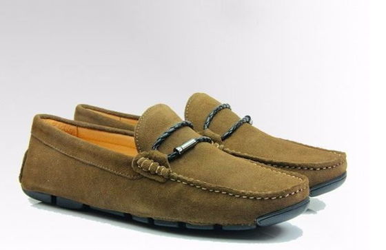 Calzature da camminata da uomo in camicia da uomo senza scivolare di pelle vera Moccasin Gommino