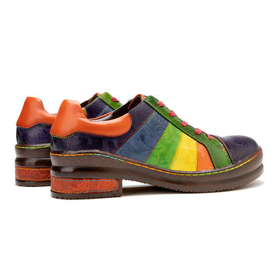 Calzature a mano lucidate arcobaleno classiche calzature da donna in pelle