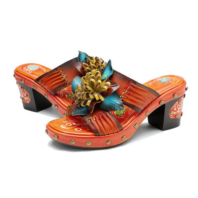 Moda fatta a mano Donna Sandali Scarpe 3D Fiori Piattaforma Scarpe da scarpe
