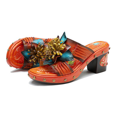 Moda fatta a mano Donna Sandali Scarpe 3D Fiori Piattaforma Scarpe da scarpe