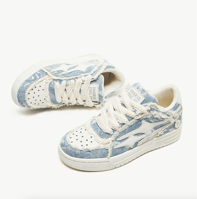 Scarpe da ginnastica in pelle da donna su misura Scarpe da ginnastica in denim