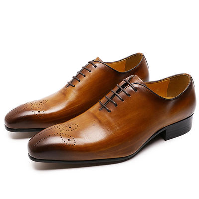 Retro Vintage Uomo Scarpe in cuoio, Uomo Scarpe in cuoio con lacci Brogue