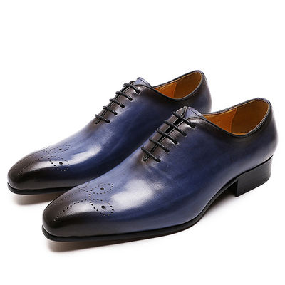 Retro Vintage Uomo Scarpe in cuoio, Uomo Scarpe in cuoio con lacci Brogue
